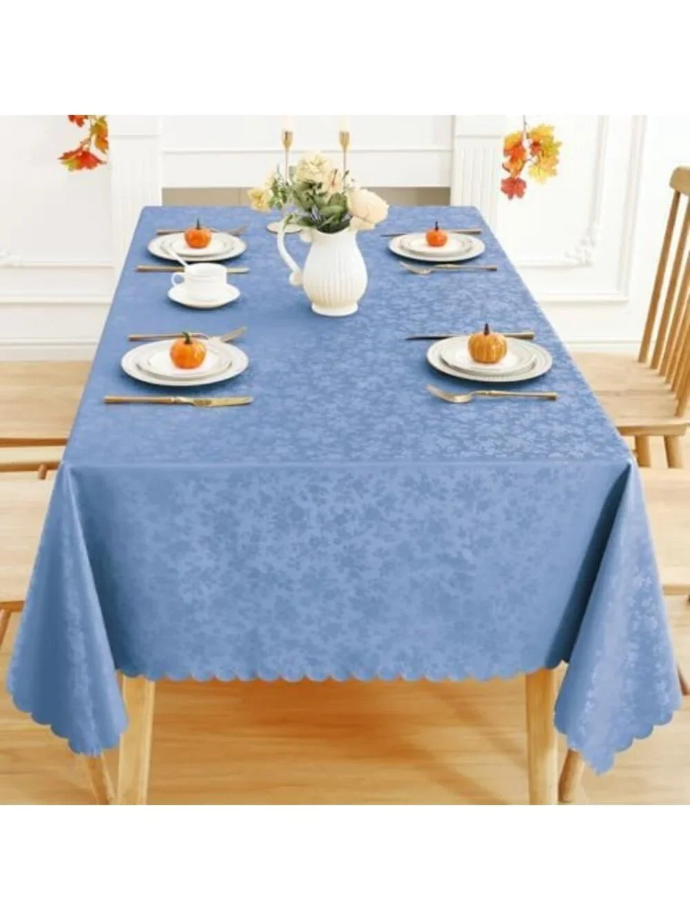 Waterproof Heavy Duty Vinyl Tablecloth, Rectangle 60x102 Inch, Durable & Easy